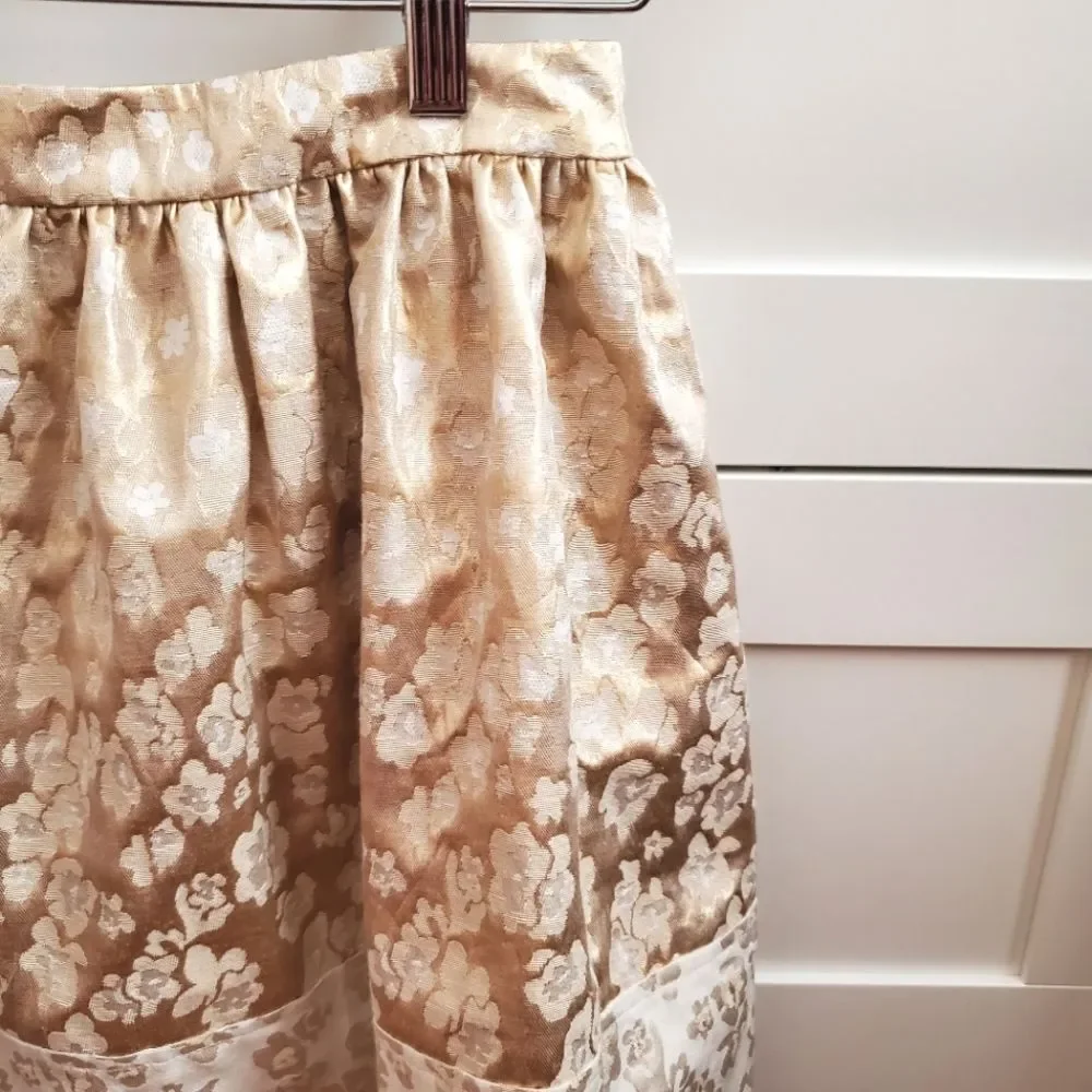 Erin Fetherston Vanilla Gold Floral Skirt Size 0